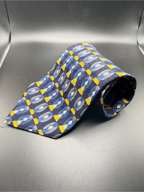 Vintage Pierre Cardin Paris Italian Silk Tie Art Deco Geometric 4” Power Tie